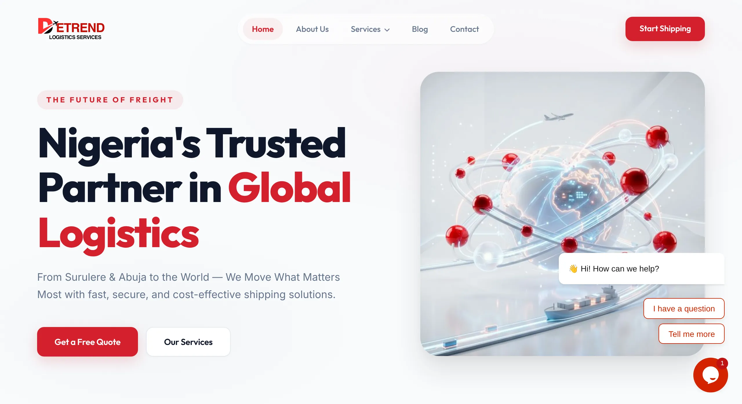 Detrend Logistics WordPress website designed and built by Zentro Sites