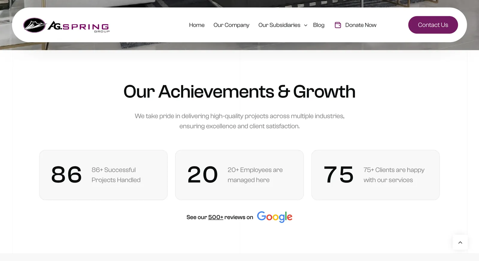 AG.Spring Group website: achievements and who we are