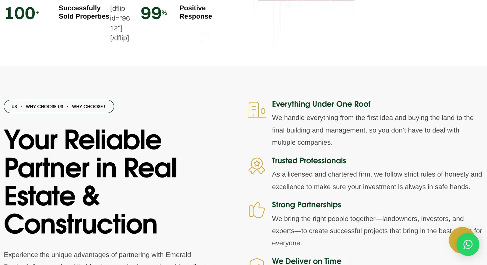 Emerald Realty & Construction website: why choose us