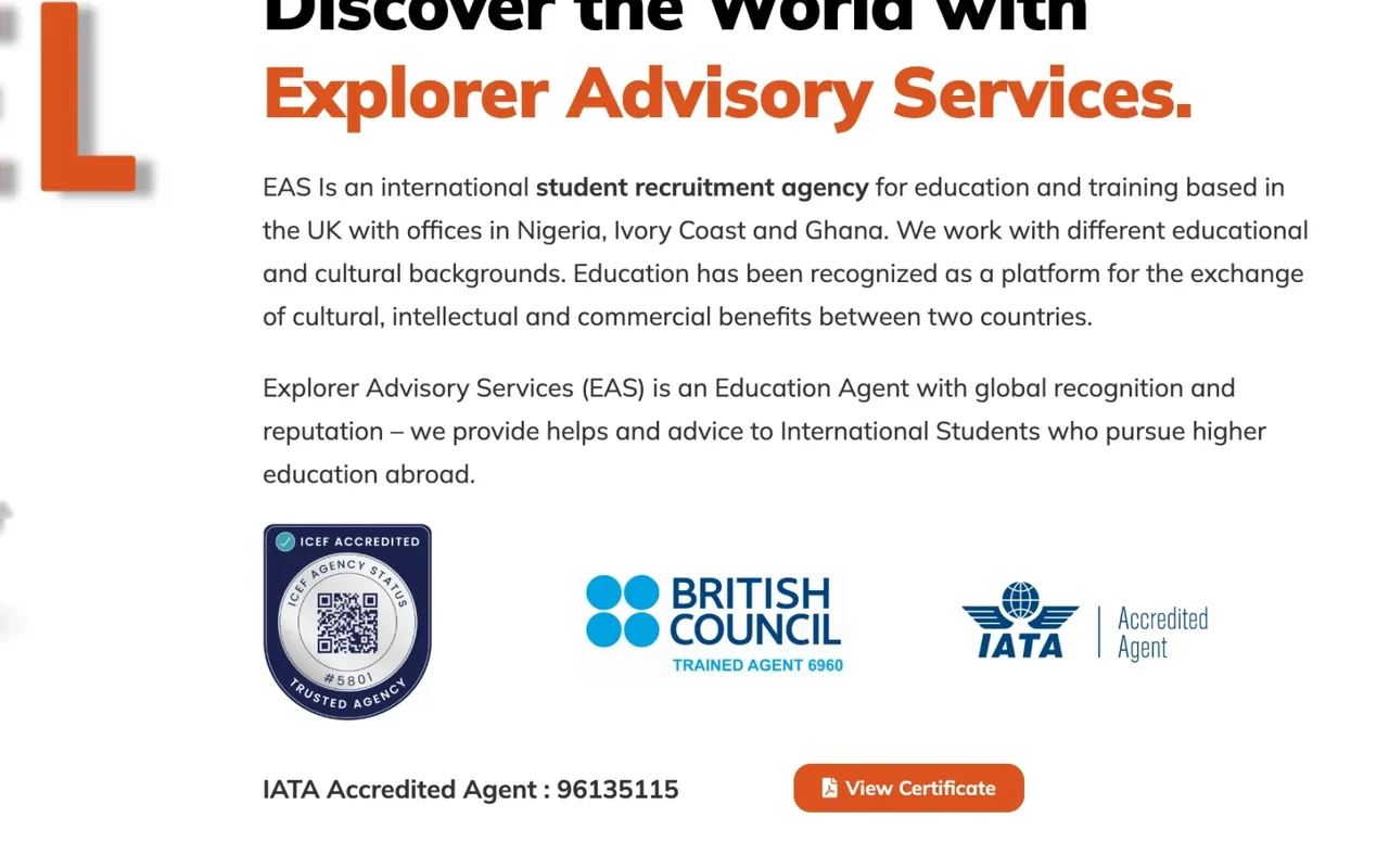 Explorer Advisory Services (UK): layout detail
