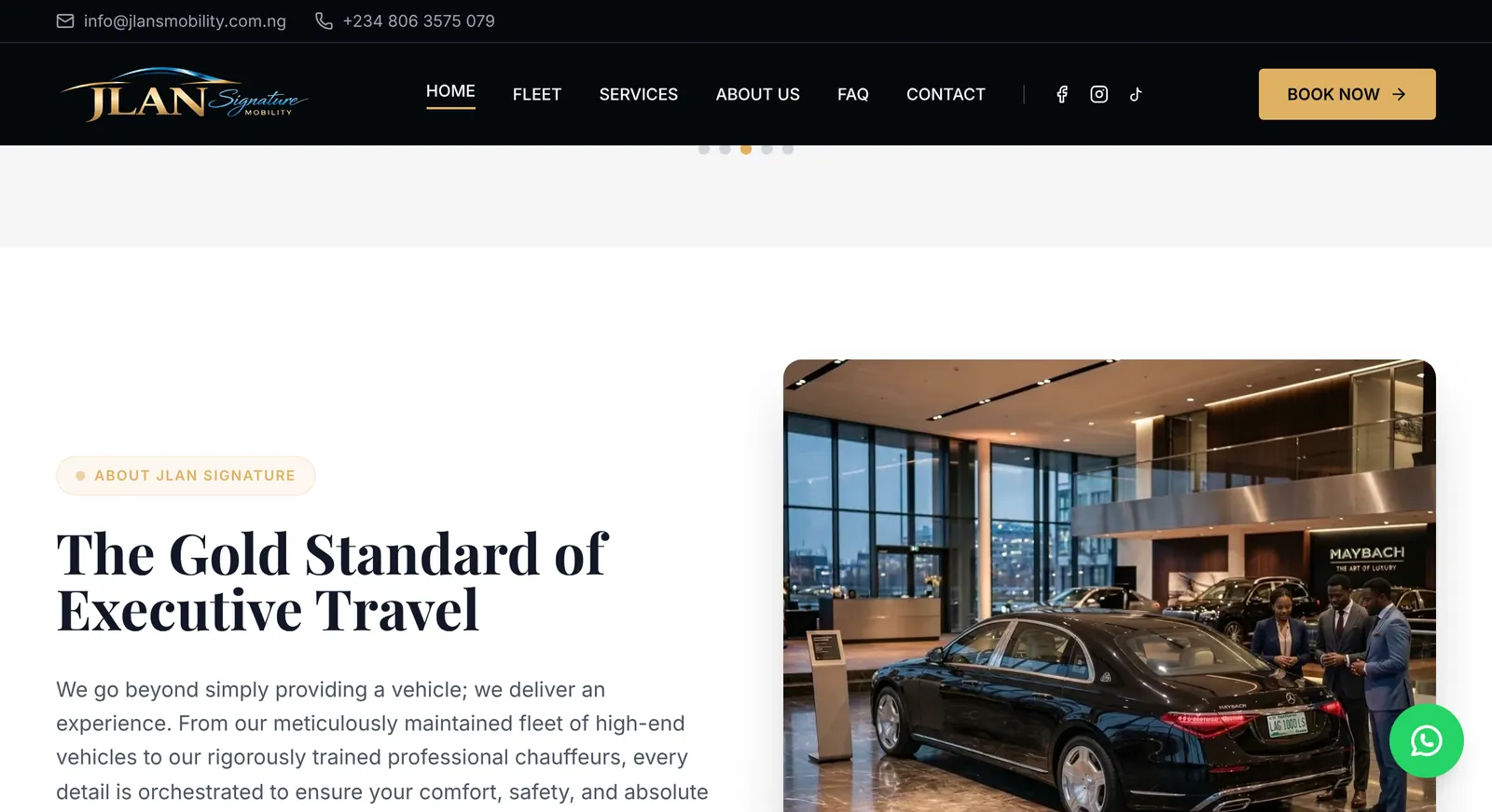 Jlan Signature Mobility website: services and about