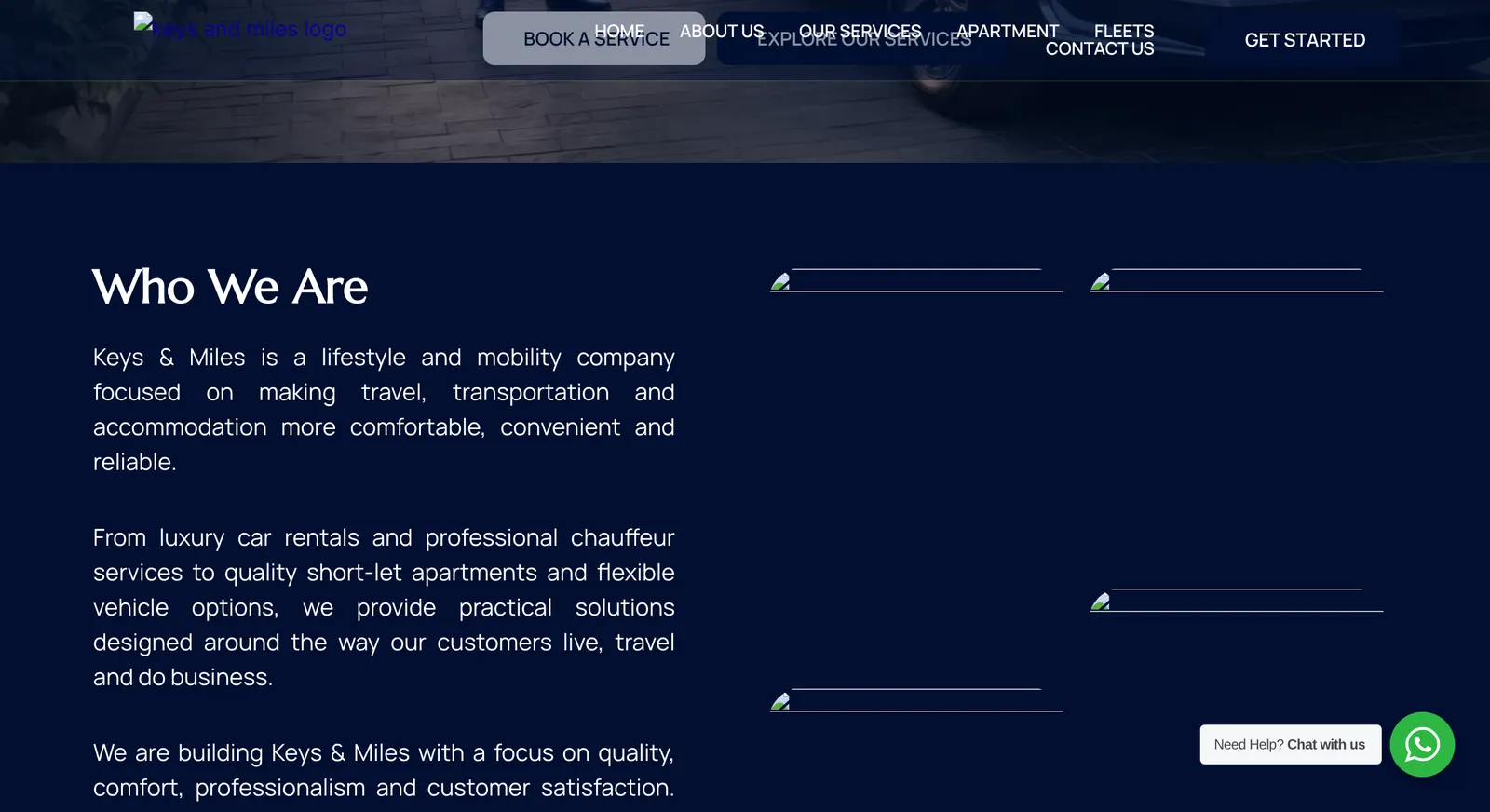 Keys and Miles website: about and services