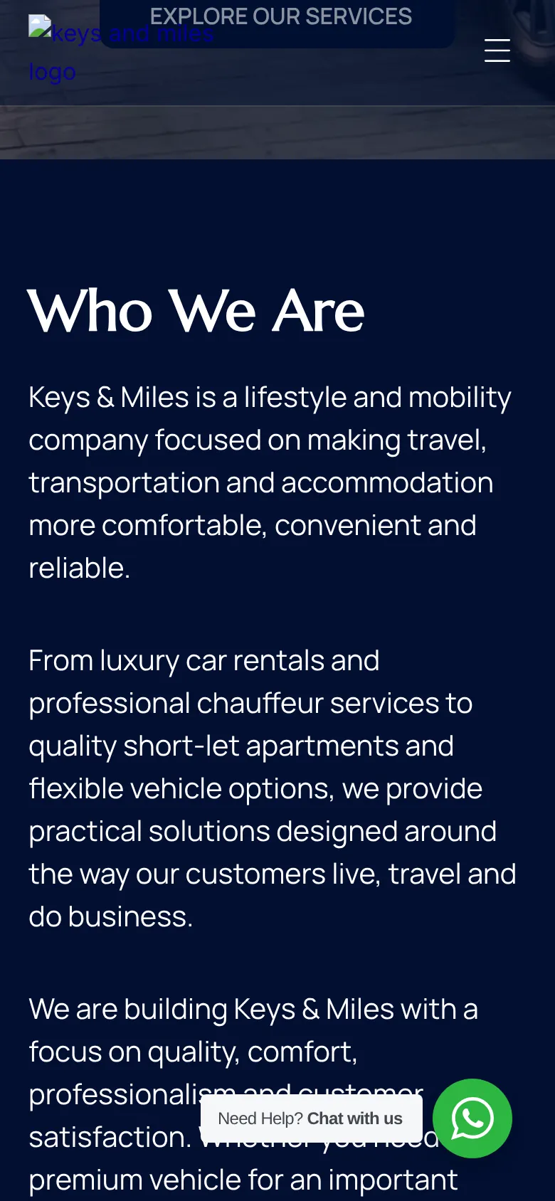 Keys and Miles on a phone: mobile services