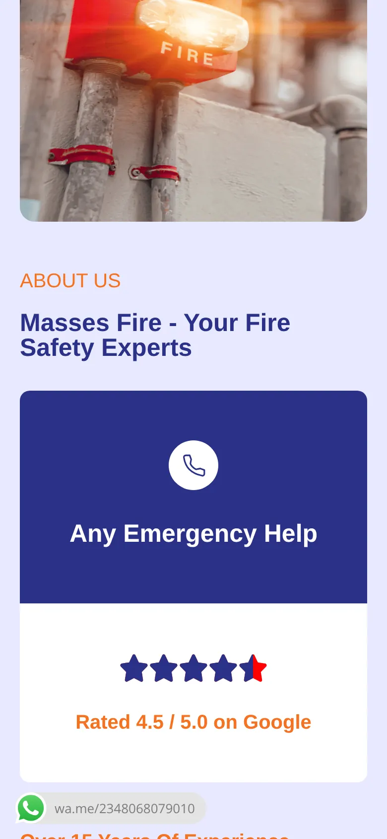 Masses Fire Safety Equipment on a phone: mobile services