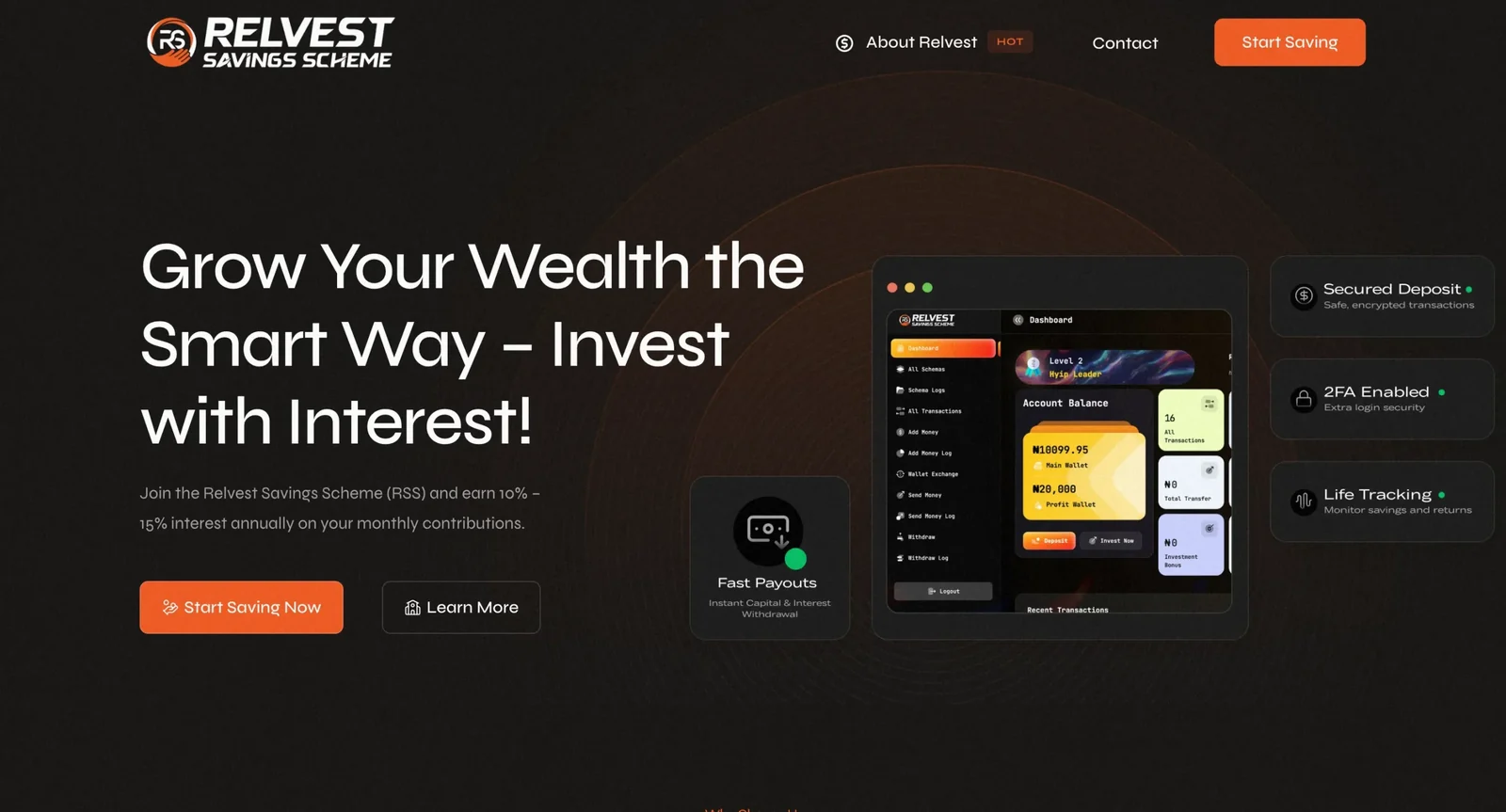 Relvest: homepage