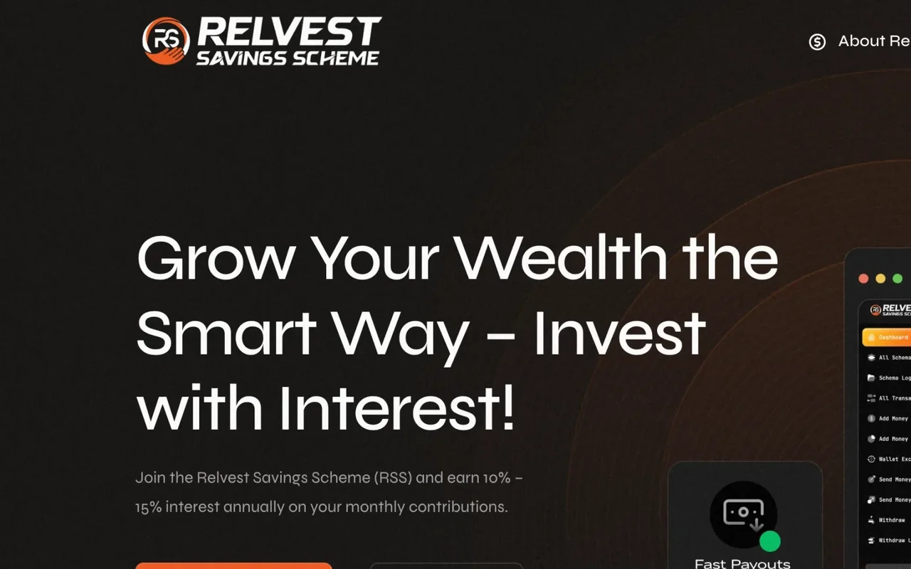 Relvest: hero and navigation