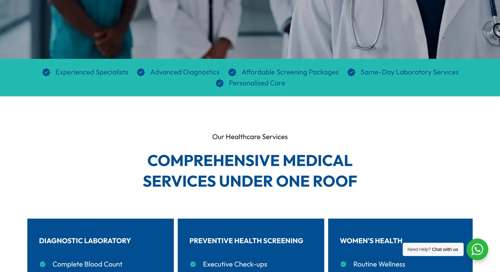 Sanctum Medical City website: healthcare services