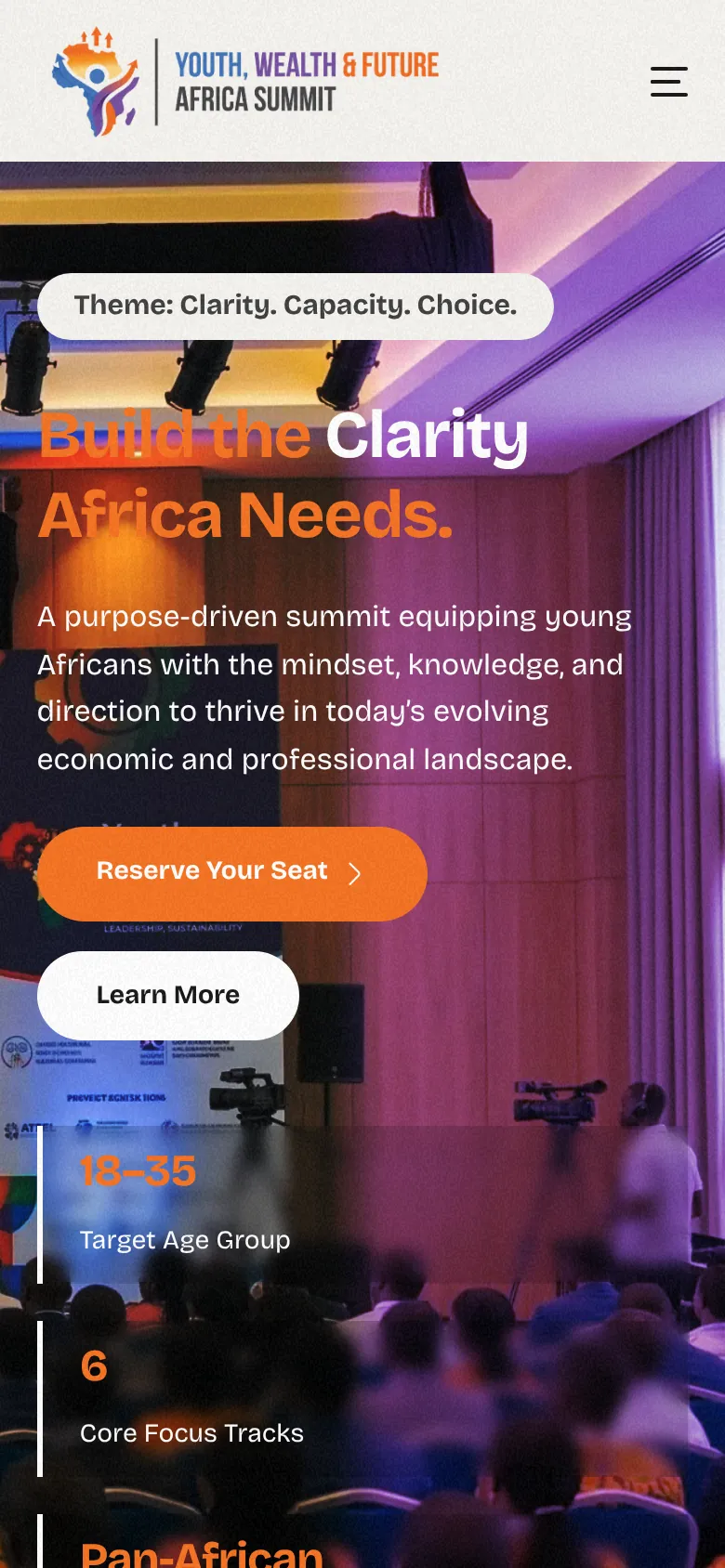 YWFAS on a phone: mobile homepage