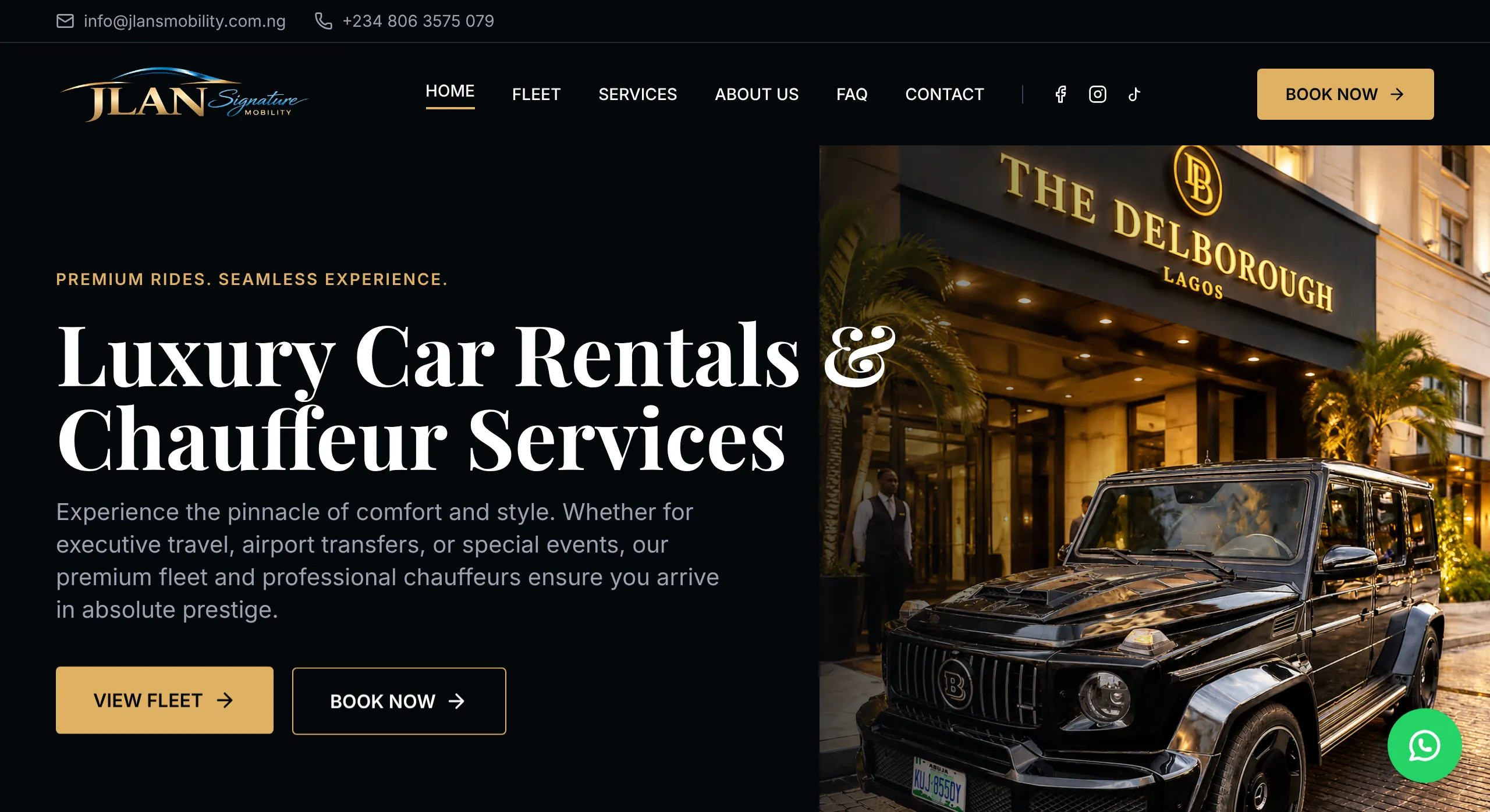 Jlan Signature Mobility website designed and built by Zentro Sites