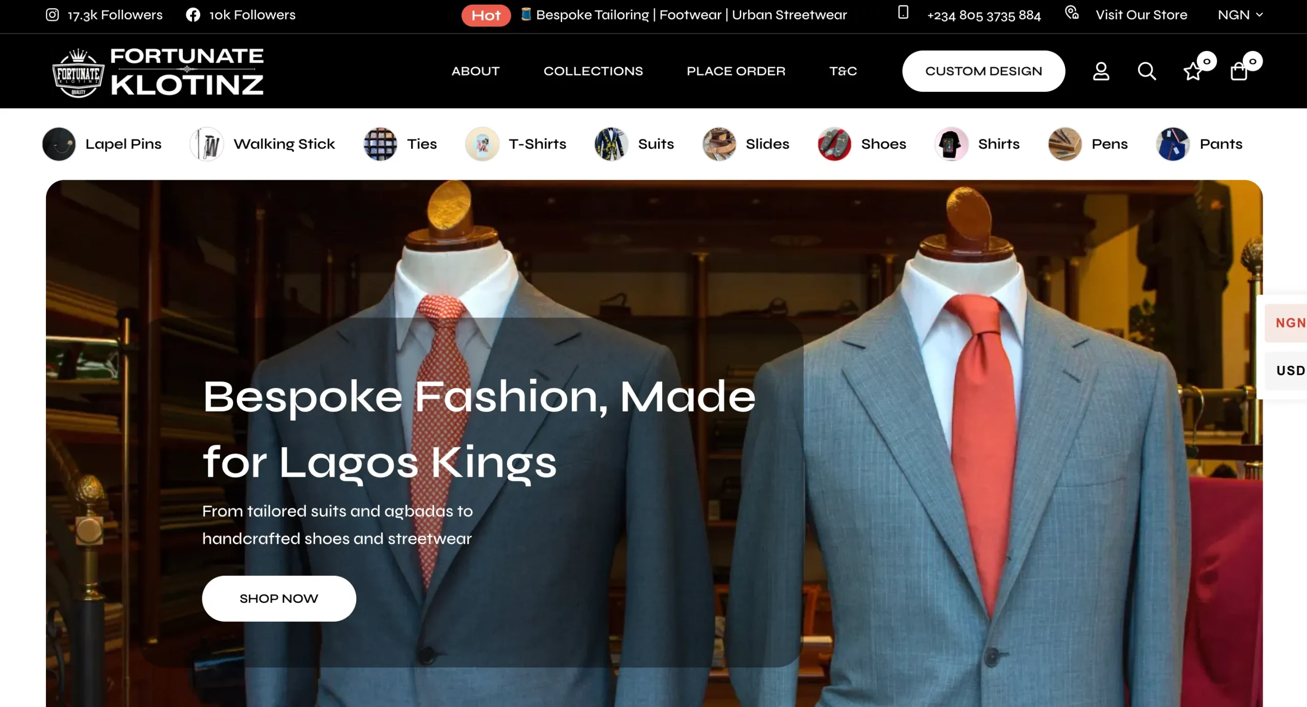 Fortunate Klotinz fashion website built on WordPress by Zentro Sites