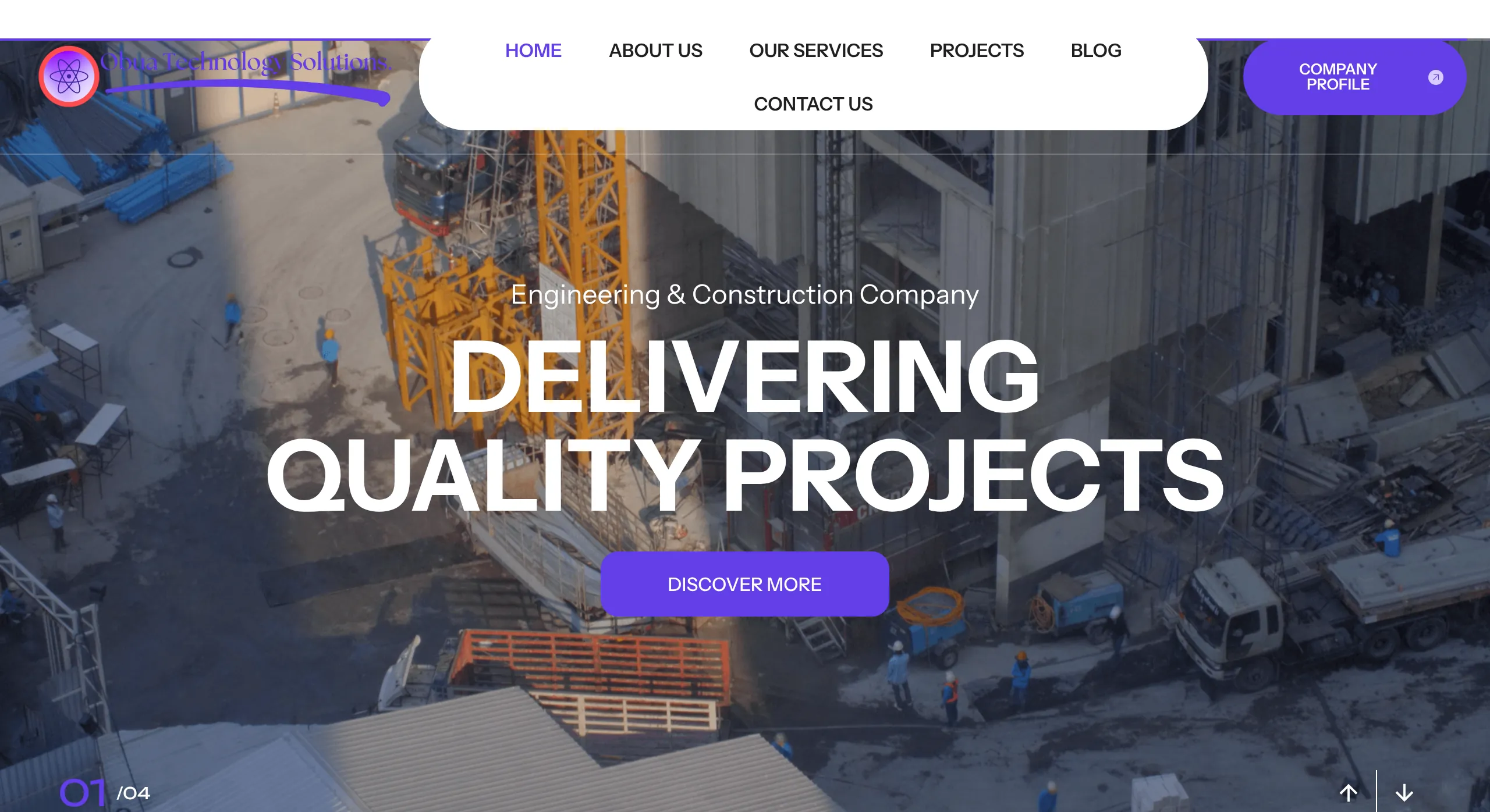 Obua Technology Solutions WordPress website designed and built by Zentro Sites